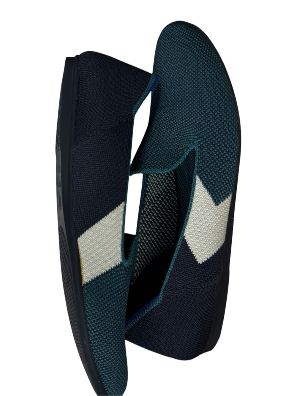 Rothy’s Spruce Prep Shoes Teal Navy White Washable Knit Flat Size 6.5 - Picture 7 of 15